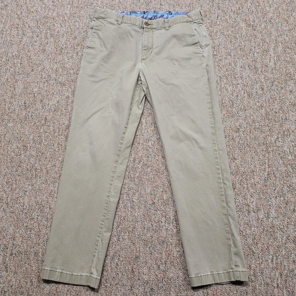 Tommy Bahama Boracay Chino Pants Mens 35x30 Khaki Tan‎ Stretch Cotton Trousers